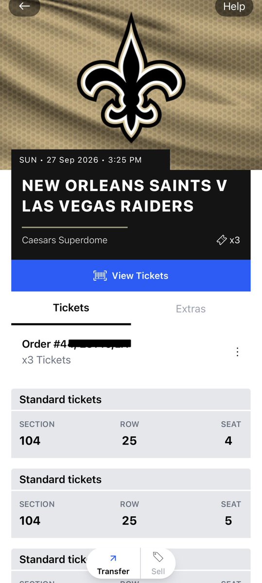 EmanuelNamru's tweet photo. I’m letting go of my 3x tickets for New Orleans Saints vs Las Vegas Raiders at Caesars Superdome in New Orleans, LA

Date: Sun, Sep 27 3:25pm today
— $100 per ticket 

DM me if you’re interested! I can provide proof and verification ASAP! https://t.co/O4zECHMZR3