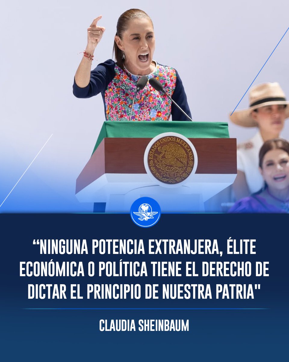 El_Universal_Mx's tweet photo. 🗣️ Entre gritos de "no estás sola", Claudia Sheinbaum dijo que "los mexicanos no queremos injerencias ni intervencionismo", durante la conclusión de su gira nacional por el Segundo Informe de Gobierno

“Entendemos la democracia como el gobierno del pueblo, por el pueblo y para el pueblo de México”, agregó la presidenta

https://t.co/EXtQ2AgOoo