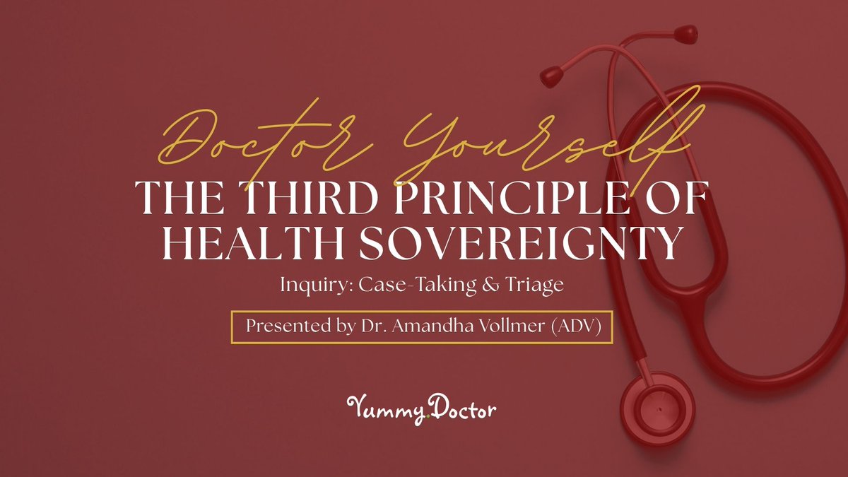 yummy_doctor's tweet photo. Missed the recent FREE webinar?
The replay of Doctor Yourself – Principle Three: Inquiry, Case-Taking & Triage is now available.
Watch the full replay:
https://t.co/MKRLTTEnS8
#DoctorYourself #HealthSovereignty #YummyDoctor #AmandhaVollmer https://t.co/hX6TmJyKfO
