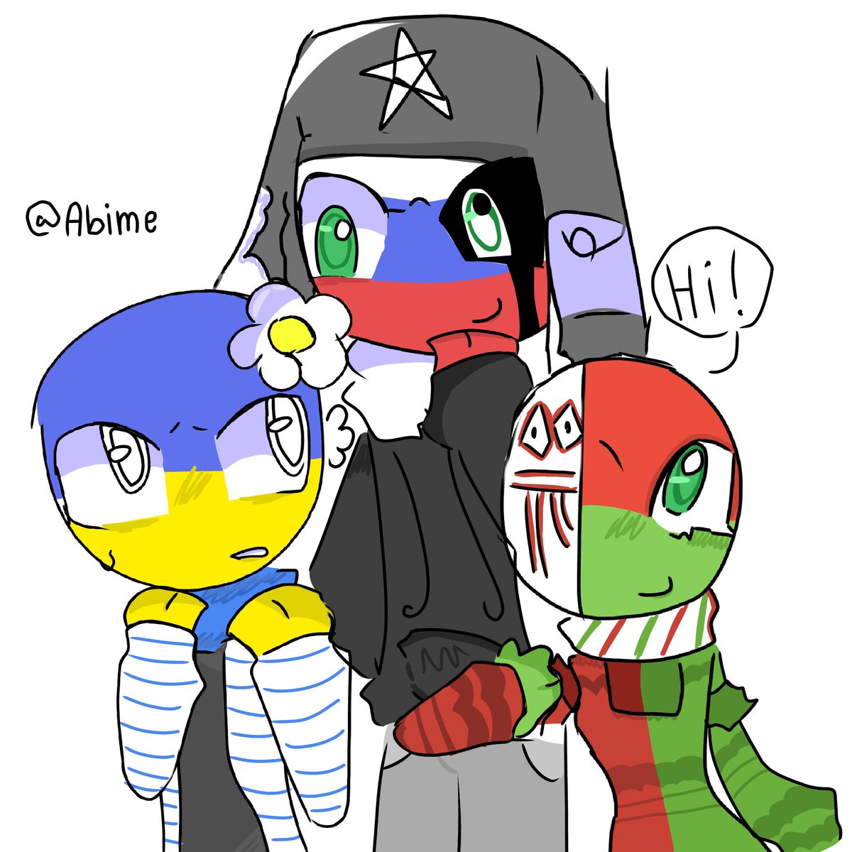 AbimeXafiar's tweet photo. はは、くだらない投稿
#ukraine
#russia
#belarussia
#countryhumans https://t.co/NXNRDo9V8T