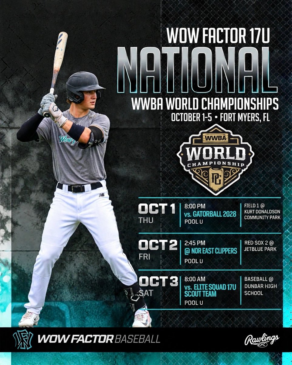 kingstonsinner_'s tweet photo. NEXT STOP: FT. MYERS

2028 OF/RHP/UTL 
Wow Factor National
PG Underclass World Championship 

📍 Ft. Myers, FL
📅 Oct. 1-5

My schedule is below: https://t.co/KrFS5tl1Xs