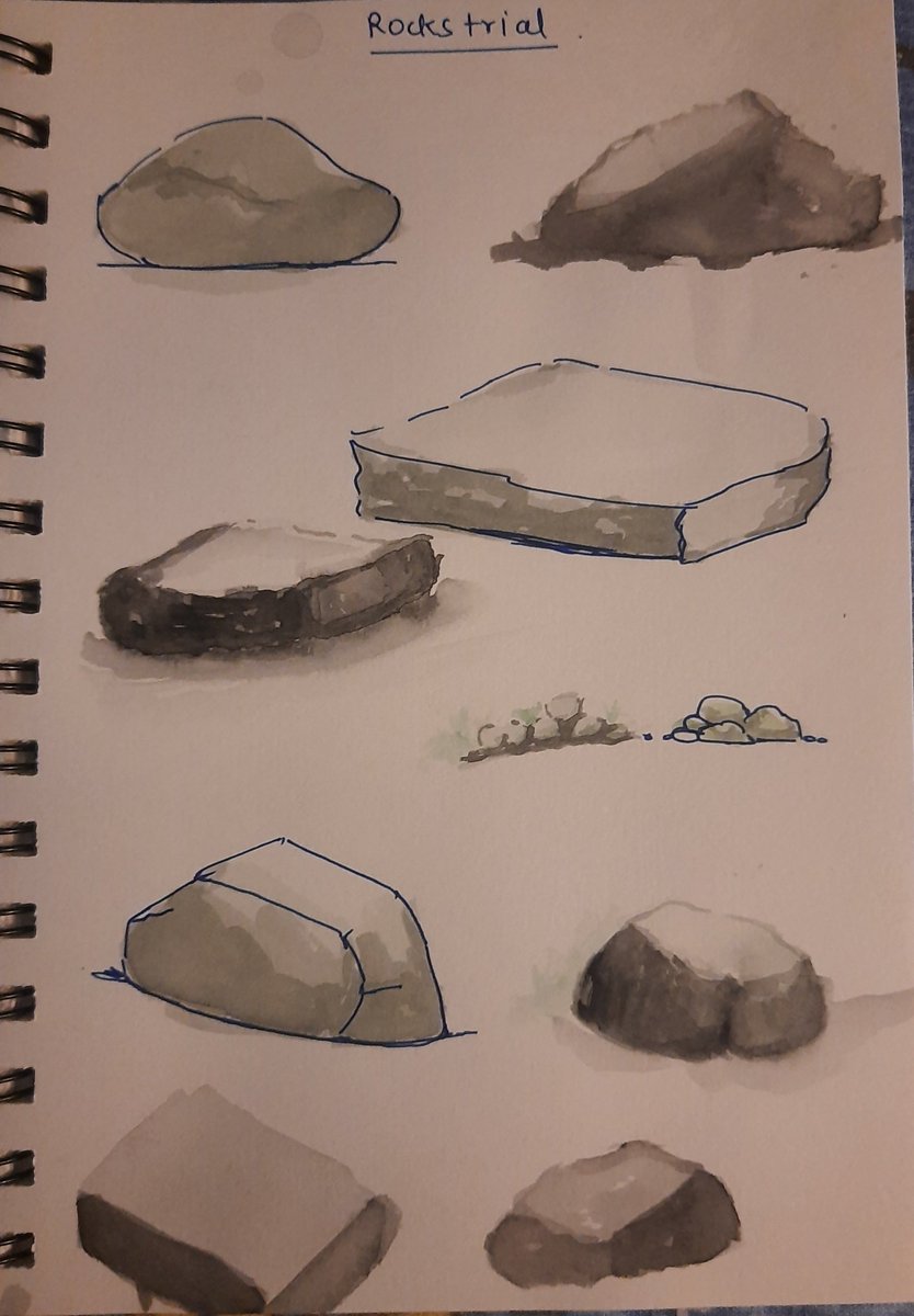 AdhiKalam's tweet photo. Stones #watercolor #illustration #painting #watercolorpainting https://t.co/dhmnPhGrXT