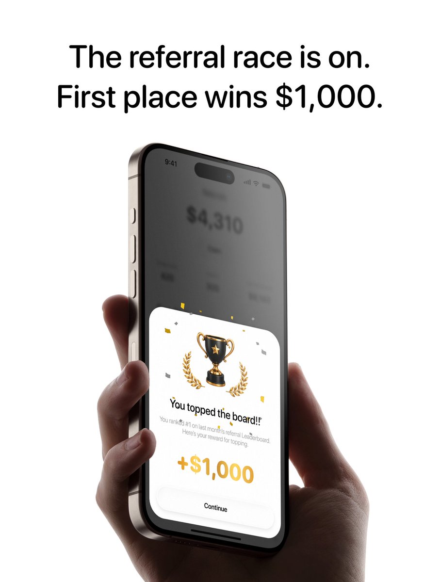 avici's tweet photo. Refer more friends than anyone else and $1,000 is yours. Second $500, third $250. New race every month. https://t.co/aUxc7du6dv