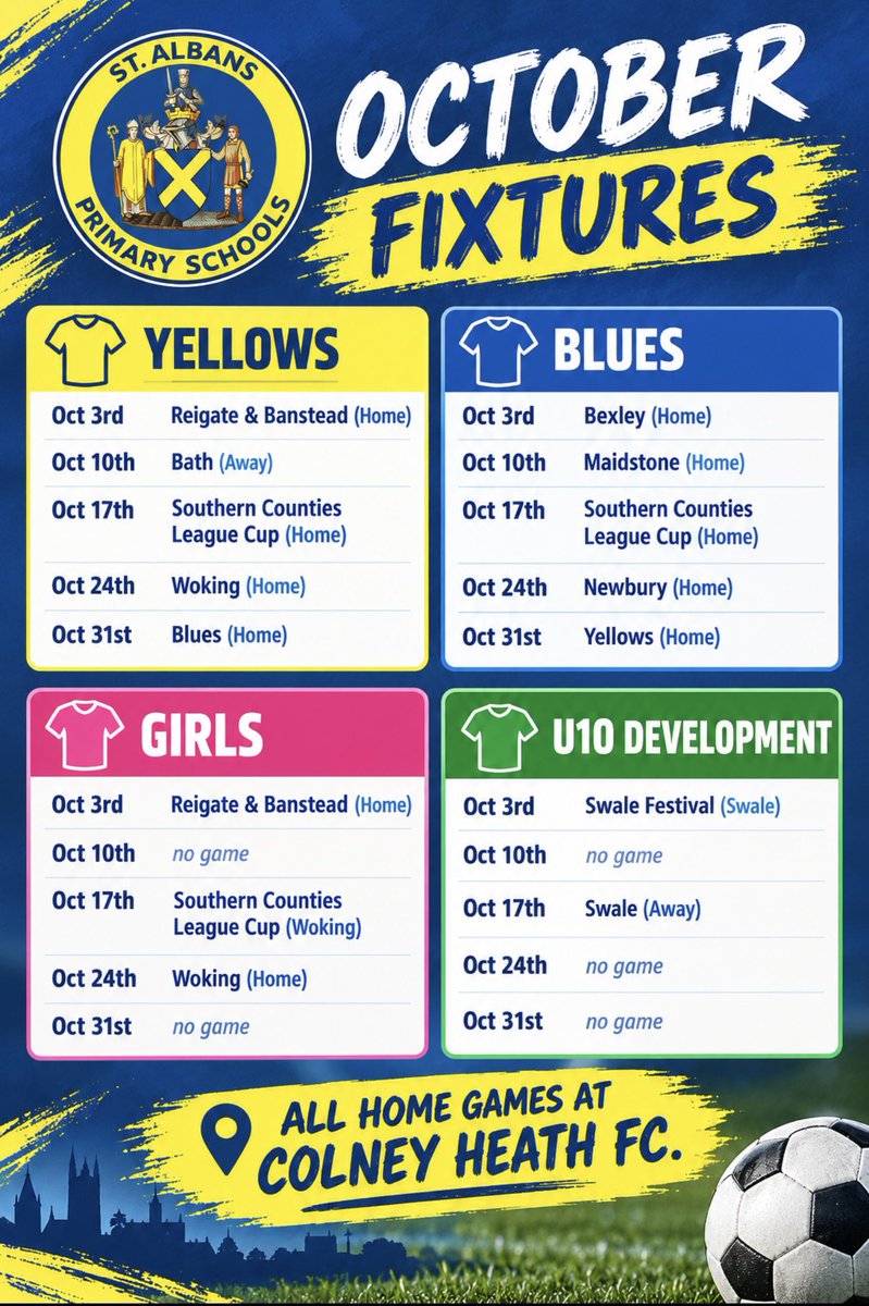 StAlbansSchools's tweet photo. Moving onto the October fixtures!! @NPMetcalfe @psdf7 https://t.co/ttUizIbPsv