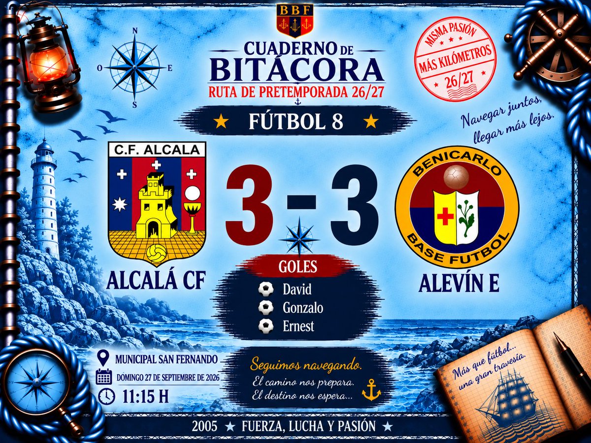 benicarlobf's tweet photo. 🔴🔵 𝗥𝗨𝗧𝗔 𝗗𝗘 𝗣𝗥𝗘𝗧𝗘𝗠𝗣𝗢𝗥𝗔𝗗𝗔 26/27 · 𝗔𝗟𝗘𝗩𝗜𝗡 "𝗘"

⚓ 𝗘𝗦𝗖𝗔𝗟𝗔 03

🏟️ Domingo 27 de setiembre
📅 Municipal San Fernando
𝗔𝗟𝗖𝗔𝗟𝗔 𝗖𝗙 3️⃣ 𝗔𝗟𝗘𝗩𝗜𝗡 "𝗘" 3️⃣
⚽️David
⚽️Gonzalo
⚽️Ernest https://t.co/mTmG6KAkI7