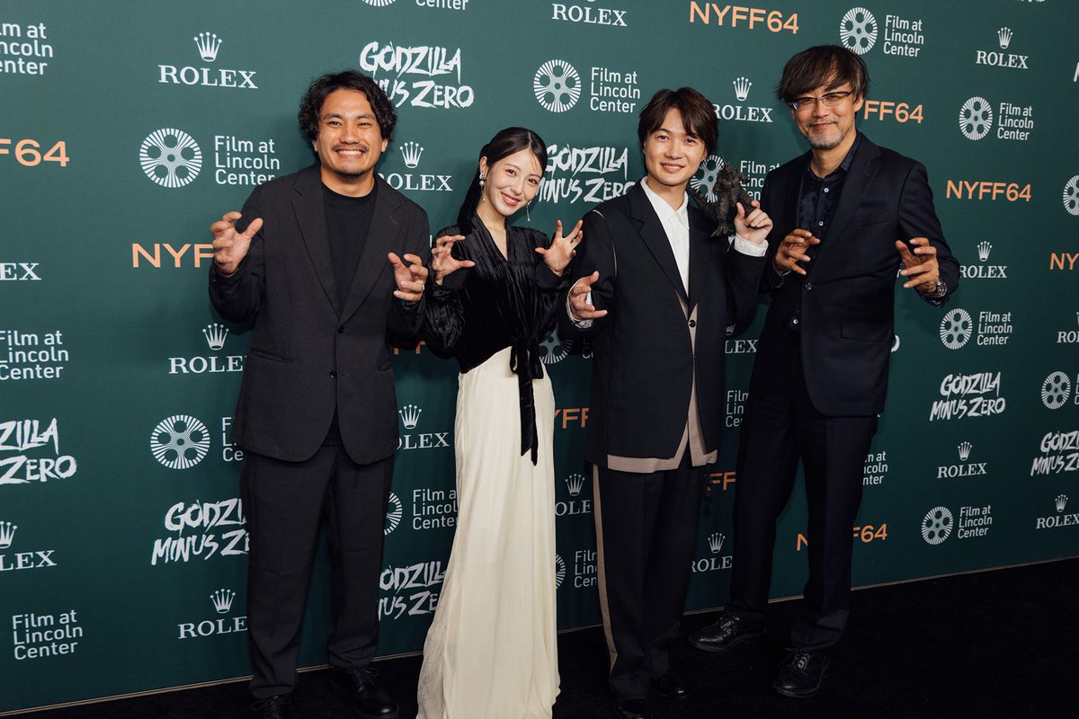 TheNYFF's tweet photo. It was a legendary evening at #NYFF64! 

Thank you to Takashi Yamazaki, Ryunosuke Kamiki, and Minami Hamabe for enthralling our audience with the world premiere of GODZILLA MINUS ZERO. ✨

Limited 🎟️ available for our final screening this Wednesday: https://t.co/YIcX8KJSZw https://t.co/2HXM9Z7i1l