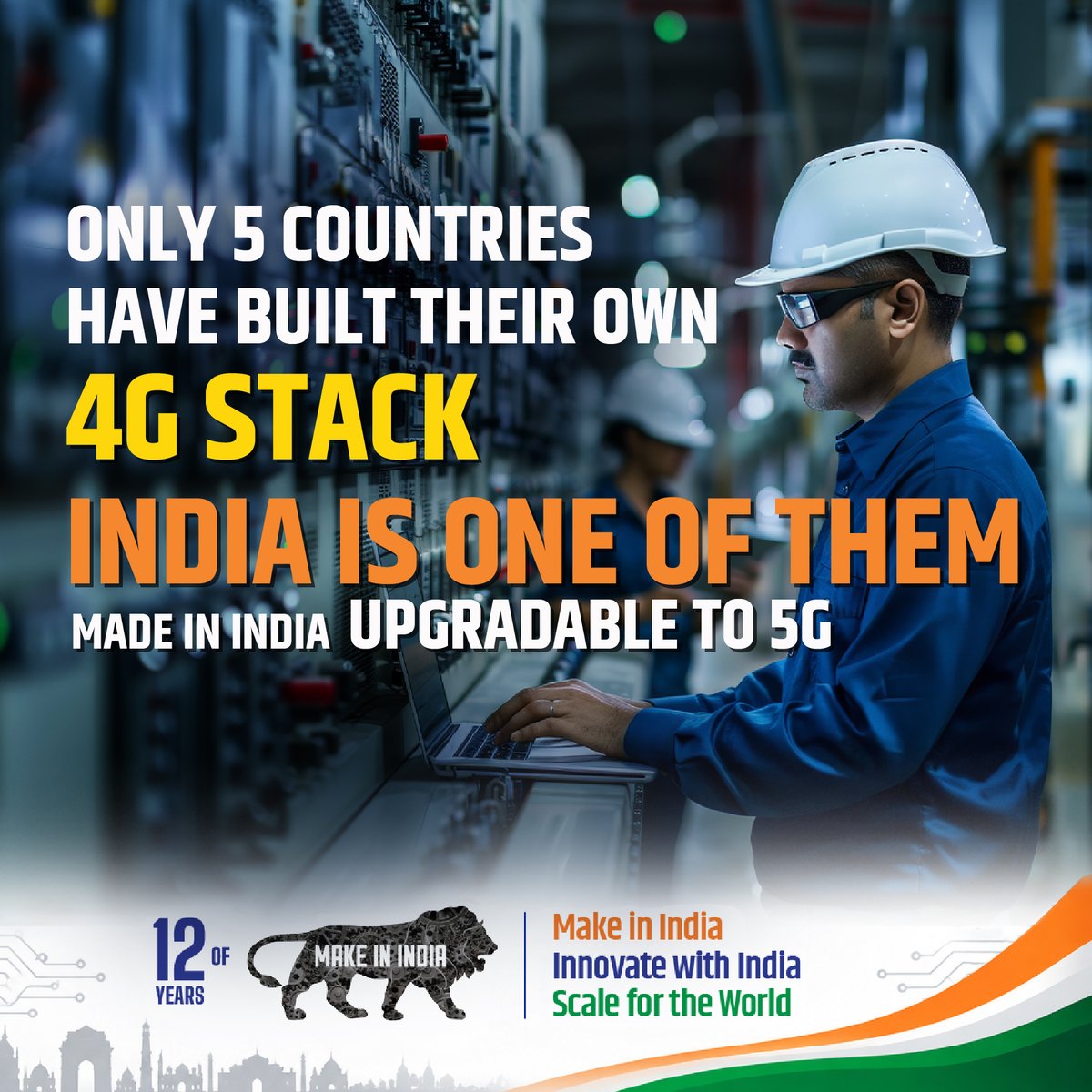 PIBAgartala's tweet photo. #12YearsOfMakeInIndia:
প্রযুক্তি, উদ্ভাবন ও দেশীয় সক্ষমতার মাধ্যমে আরও শক্তিশালী যোগাযোগব্যবস্থা গড়ে তুলছে টেলিকম ক্ষেত্র। আরও সংযুক্ত ও ডিজিটালভাবে সক্ষম ভবিষ্যতের ভিত্তি তৈরি করছে এই উদ্যোগ।
#MakeInIndia
#AtmanirbharBharat
 
@PIB_India @MIB_India https://t.co/mJunzmjQMI