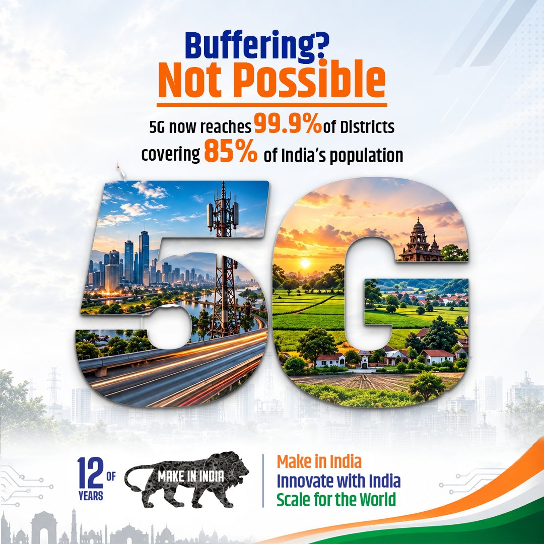 PIBAgartala's tweet photo. #12YearsOfMakeInIndia:
প্রযুক্তি, উদ্ভাবন ও দেশীয় সক্ষমতার মাধ্যমে আরও শক্তিশালী যোগাযোগব্যবস্থা গড়ে তুলছে টেলিকম ক্ষেত্র। আরও সংযুক্ত ও ডিজিটালভাবে সক্ষম ভবিষ্যতের ভিত্তি তৈরি করছে এই উদ্যোগ।
#MakeInIndia
#AtmanirbharBharat
 
@PIB_India @MIB_India https://t.co/mJunzmjQMI