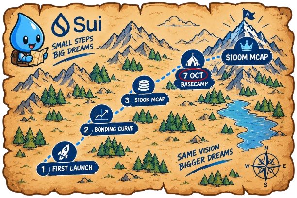 SuiBaseCamp's tweet photo. Small steps. Big dreams.
One mission at a time from the first launch to Basecamp and beyond. https://t.co/Qbz6hGaKTZ