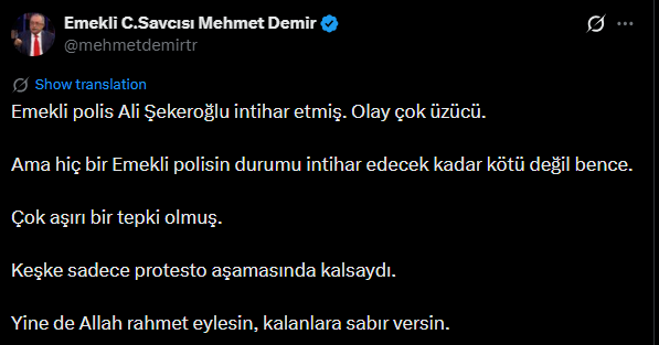 alidenizcakir's tweet photo. İntihar eden emekli polise "Abartmışsın" diyen bu adam ülkede savcılık yaptı. Gerisini siz düşünün... https://t.co/nyFTctLqlJ