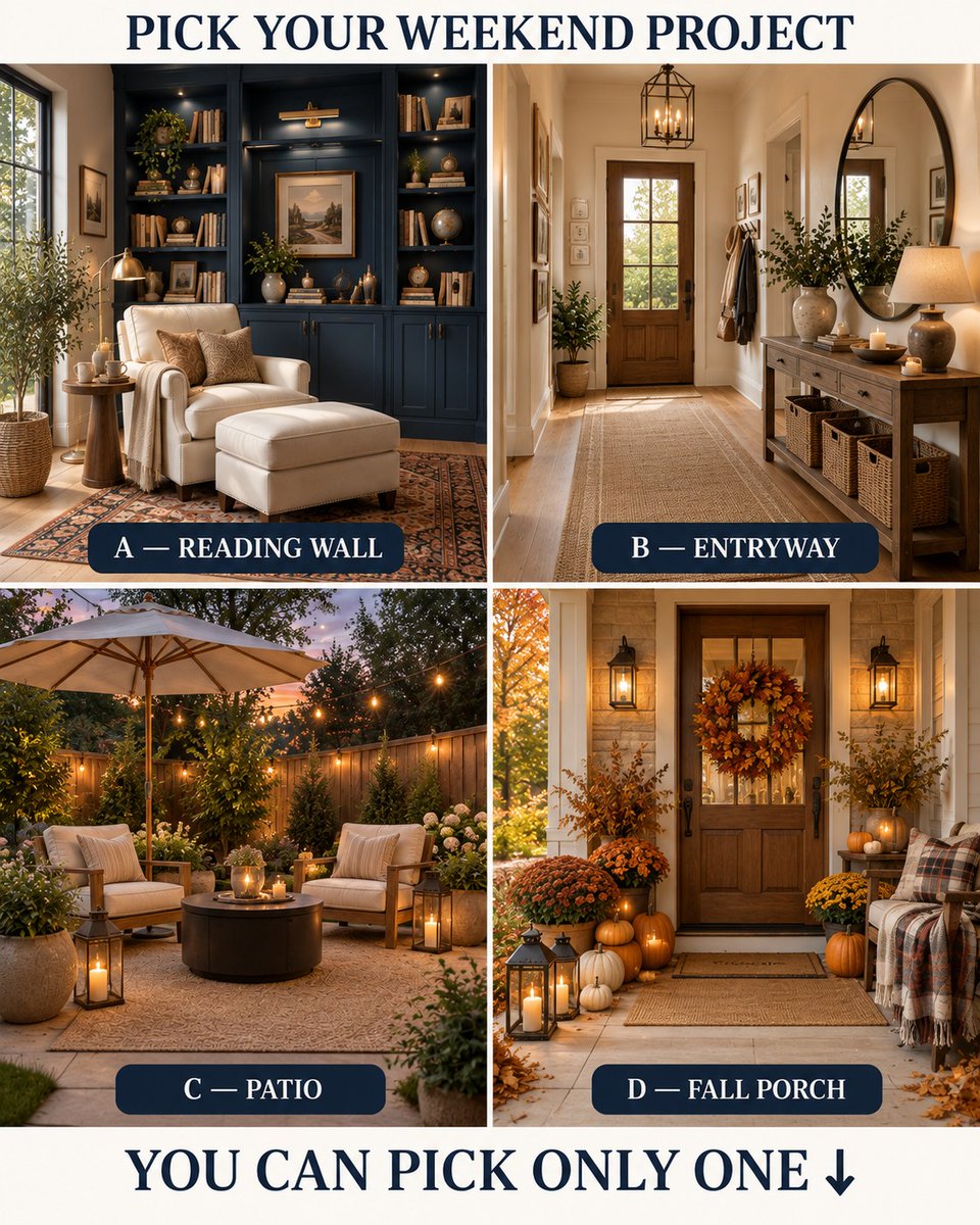 johnmartinap6ut's tweet photo. One weekend. Four dream projects. Which one would you choose? https://t.co/jkdwn42Aru