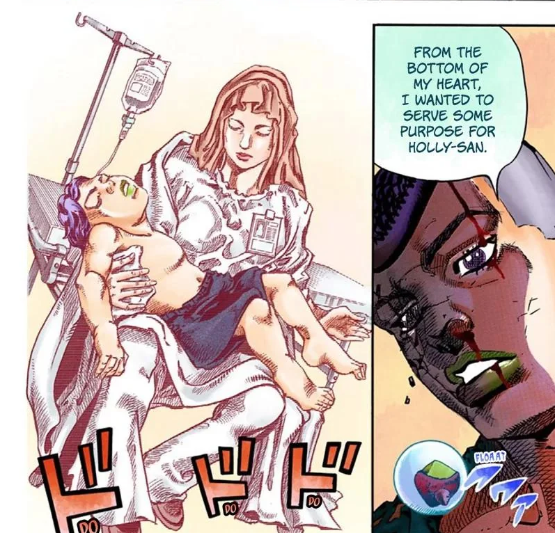 brweeb's tweet photo. @likapaprika Araki references the statue in Jojolion tho and Holly is a explicit Mother Mary figure during the whole story https://t.co/rJwlDnhax5