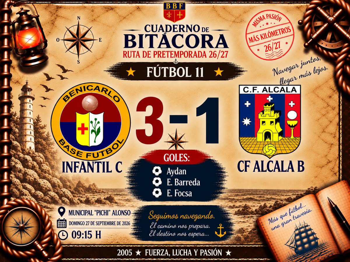 benicarlobf's tweet photo. 🔴🔵 𝗥𝗨𝗧𝗔 𝗗𝗘 𝗣𝗥𝗘𝗧𝗘𝗠𝗣𝗢𝗥𝗔𝗗𝗔 26/27 · 𝗜𝗡𝗙𝗔𝗡𝗧𝗜𝗟 "𝗖"

⚓ 𝗘𝗦𝗖𝗔𝗟𝗔 03

🏟️ Domingo 27 de setiembre
📅 Municipal 'Pichi' Alonso
𝗜𝗡𝗙𝗔𝗡𝗧𝗜𝗟 "𝗖" 3️⃣ 𝗔𝗟𝗖𝗔𝗟𝗔 𝗖𝗙 "𝗕" 1️⃣
⚽️ Aydan
⚽ E. Barreda
⚽️ E. Focsa https://t.co/WD0SUdBNp2