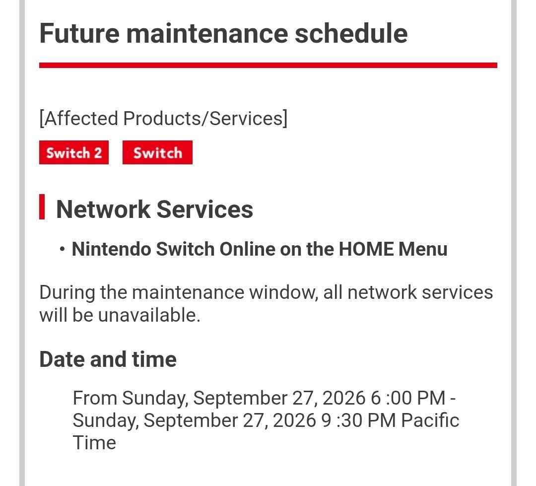 SynthByte's tweet photo. Upcoming #NintendoSwitch / #NintendoSwitch2 maintenance →https://t.co/4Z3gmLPVNp https://t.co/KeL8f0qYKc