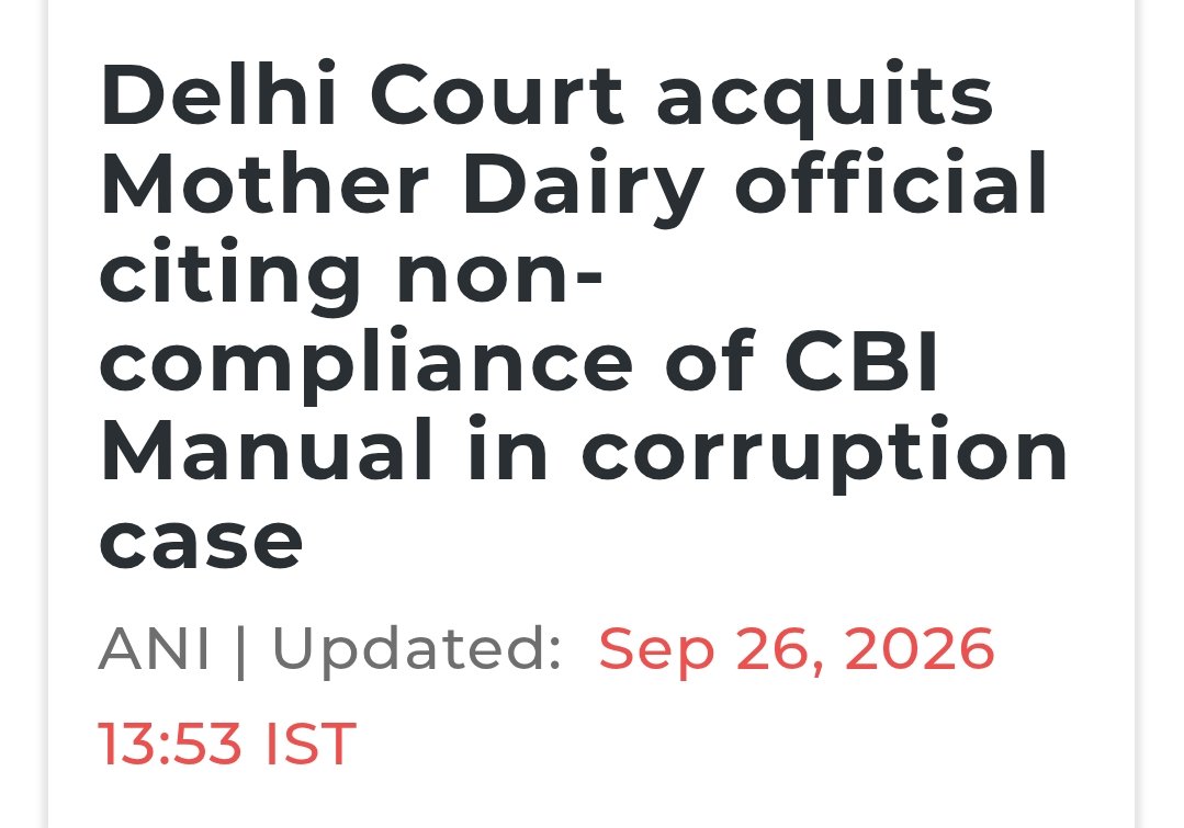 mujifren's tweet photo. This is one of the biggest reason corrupt Babu go scott free

Corrupt Babu hires expensive lawyers, who go through smallest of procedural detail possible

Many Babu I know who were caught openly taking bribe are reinstated after 10-15 years with back pay and seniority

Even if they are caught on camera taking bribe, court releases them if small procedure like diary entry on day of arrest is not properly maintained or agency forgot to note down number of vehicle or they were not told of reason of arrest immediately or salt in Samosa of arresting officer was not adequate

Since there are so many moving parts in the Babu catching procedure the agency is bound to be short on some of the other issue

Expensive lawyer of corrupt Babu exploit this as procedural lapse and miscarriage of justice argument and court releases the Babu