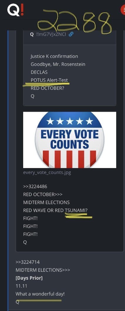 Back4TheStorm's tweet photo. 🥳Hi frens!  
🥳DJT &amp; Dan in synch last night!

DJT at 23:55
Q2355 '18 Delta
Justice K/🥳Celebrate
'18 MidTerms=2882d ago

2882/2288
Q2288 9.28 Delta
Justice K/🚨/MidTerms

Dan 🥳partying last night comm=💥💥💥💥 as does Justice K 💥💥💥💥!

Dan comm👇
https://t.co/EYkrg2zz4o https://t.co/DKcjtxQoGr