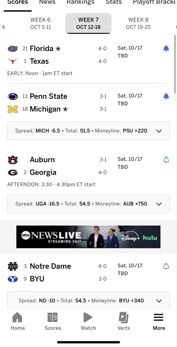 Flawda407's tweet photo. 10/17 is looking like one of the best CFB slates I’ve ever seen https://t.co/JJWS5rY0W5
