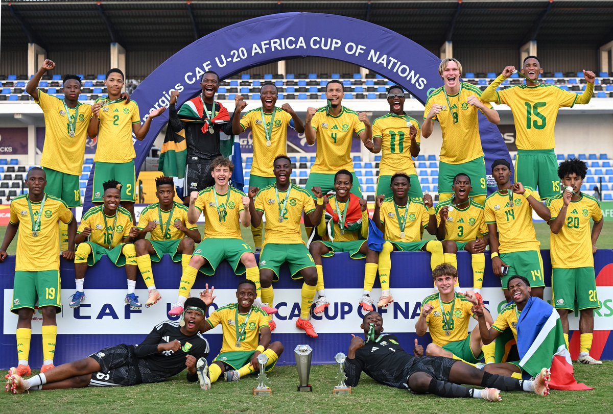 KaizerChiefs's tweet photo. Champions 🏆

Congratulations to the South African U20 Men’s National Team for winning the 2026 COSAFA U20 tournament! 

⚽️Top Goal Scorer: Steven Mendes
🧤Best Goalkeeper: Takalani Mazhamba

#KCYouth #Amakhosi4Life https://t.co/sfagmfDtUE