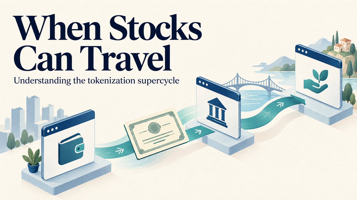 Detoxin01's tweet photo. What changes when stocks can move between financial apps?

I explored how tokenized stocks work, what investors actually own, and what a tokenization supercycle would take.

Read my article:
https://t.co/rvtPnVAgQj

#Tokenization #Solana #RWA https://t.co/4qMxNbg80N