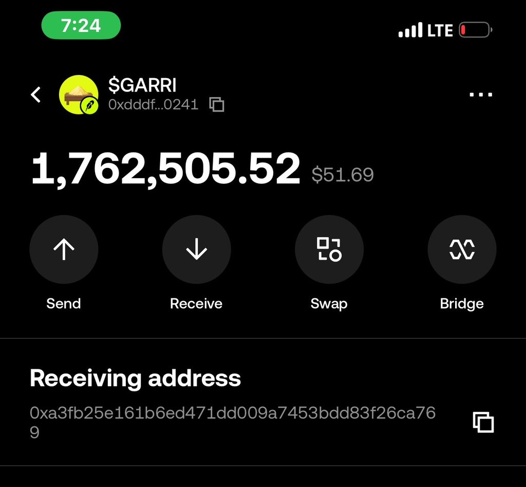 Blue6zn's tweet photo. First coin I’m ever buying in this space is $GARRI …and when I was about to start I was told Degen not for the weak… I guess people like me just get grace 🤩🤩👌👌👌👌

0xdDDF7AB756C35b4d0537825497e6932780710241 https://t.co/eQTvLUPO3k