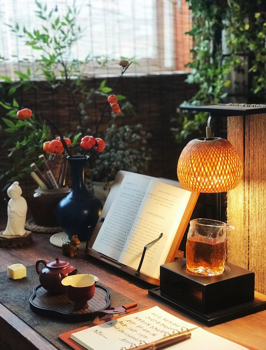 BusterSchumout's tweet photo. Noche tranquila en casa: té caliente, mi libro favorito y la luz suave de la lámpara. Nada mejor que estos momentos simples para recargar energías. ， https://t.co/p1WQQQkQsw