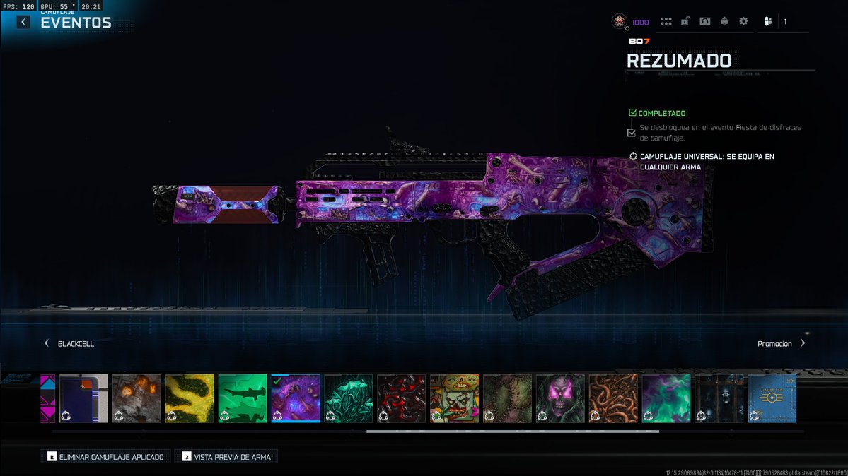 LuvaperCod's tweet photo. Por fin !!!
Evento CAMO CUSTOME PARTY completado.
Camuflaje secreto: REZUMADO.
#BO7 #BlackOps7 #Cod #CallOfDuty #TecladoYraton #pc #steam #EndGame #Zombis #Warzone #Multijugador #DualSenseEdge #Camuflajes https://t.co/0rnQmMq0Qd
