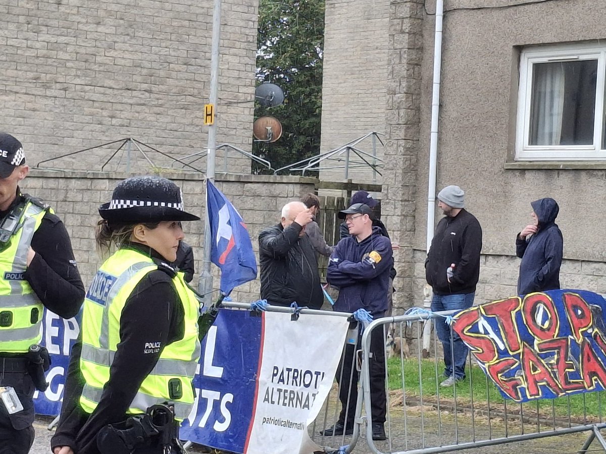 SUTRScotland's tweet photo. Unite the Clans gamble to ‘harden up’ &amp; rejuvenate their project by openly promoting National Socialism ideology has failed, badly.Only 20 Nazis turned up to protest in their home turf territory of Aberdeen today. They claim to represent the majority, but the pics say otherwise. https://t.co/hMlh3aQ7Ia