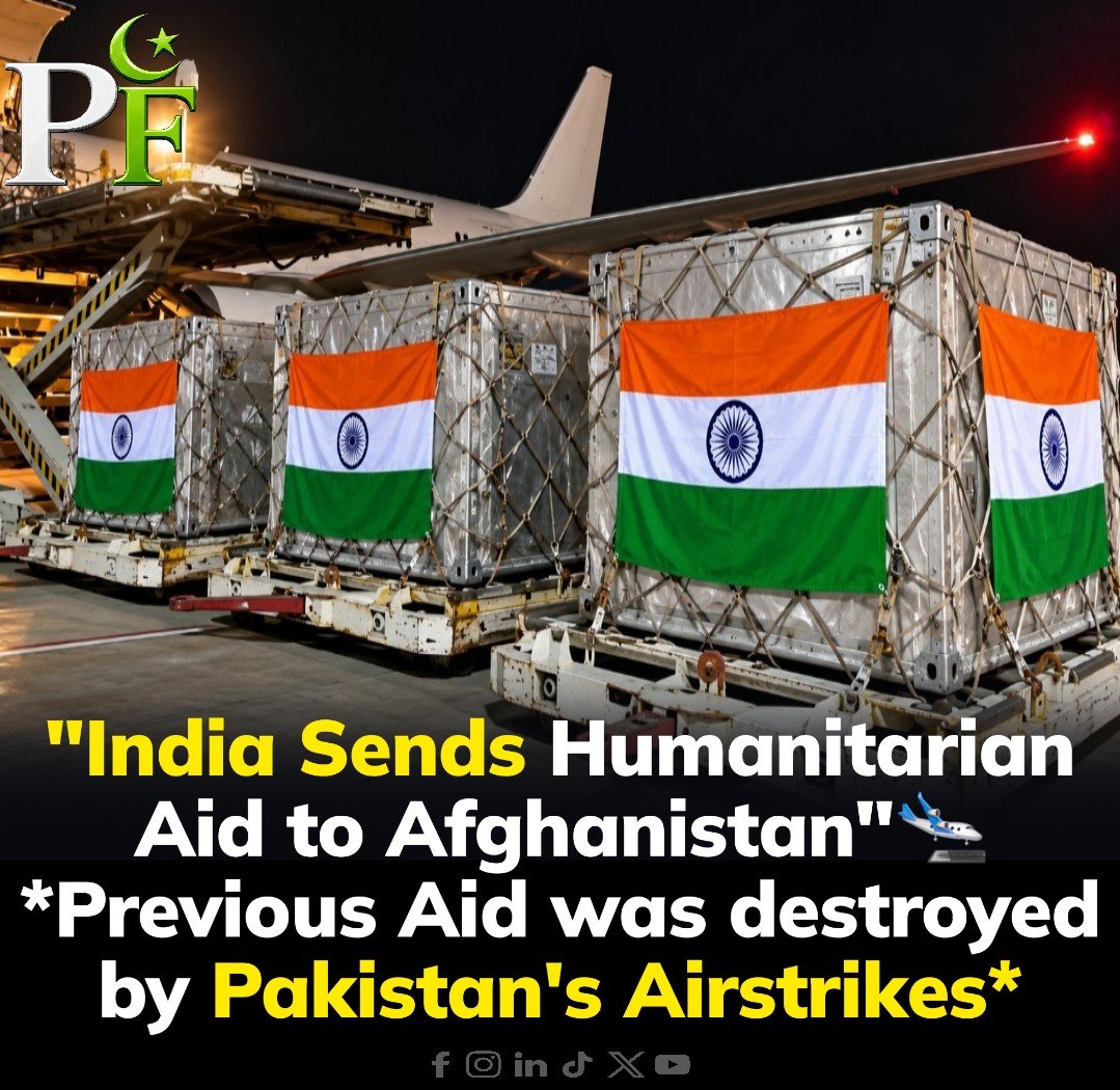 ali2k9_ali's tweet photo. ⚠️🇮🇳 🇦🇫 India sent a plane full of unknown cargo, saying they contain ‘aid’ for Afghanistan.

Reports say, they could be drone components and explosives amid clahses with Pakistan. 🇵🇰

#Drones #Afghanistan #indian #indianarmy #PakAirForce #PakistanArmy #ISPR #DGISPR #AsimMunir https://t.co/tT6vH0LTVt