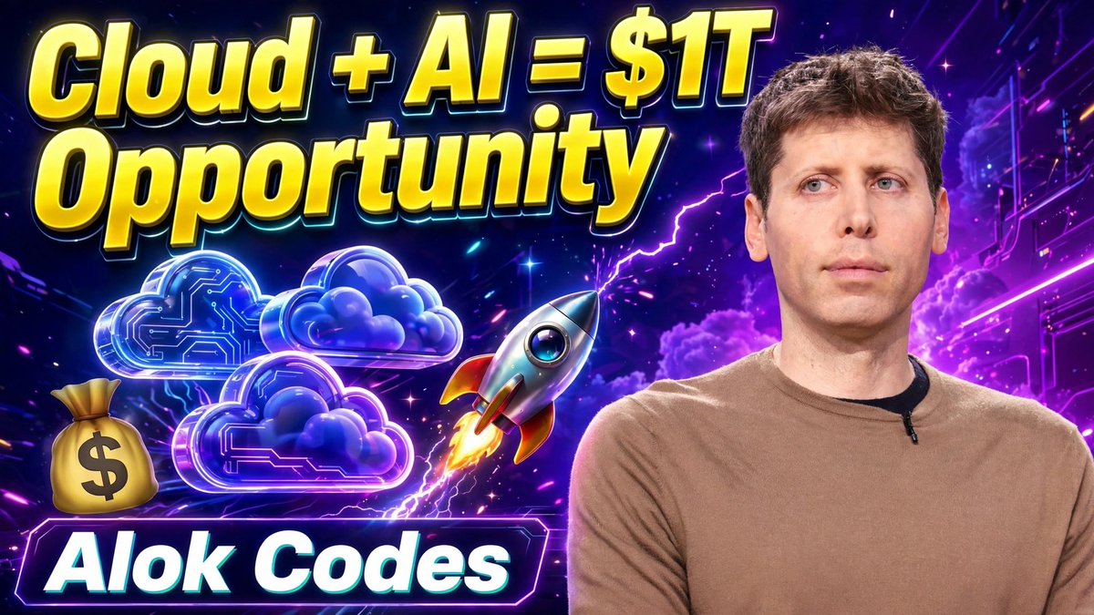 ayush26291's tweet photo. Cloud + AI = $1T Opportunity 🚀

Sam Altman said it, I believe it.

While others debate, smart devs are building:

☁️ Cloud + 🤖 AI = 💰

want to 5 prompts I used to build my portfolio in 1 day — dropping soon.

Follow me  if you want them and DM me I will send 

#AI #CloudComputing #BuildInPublic