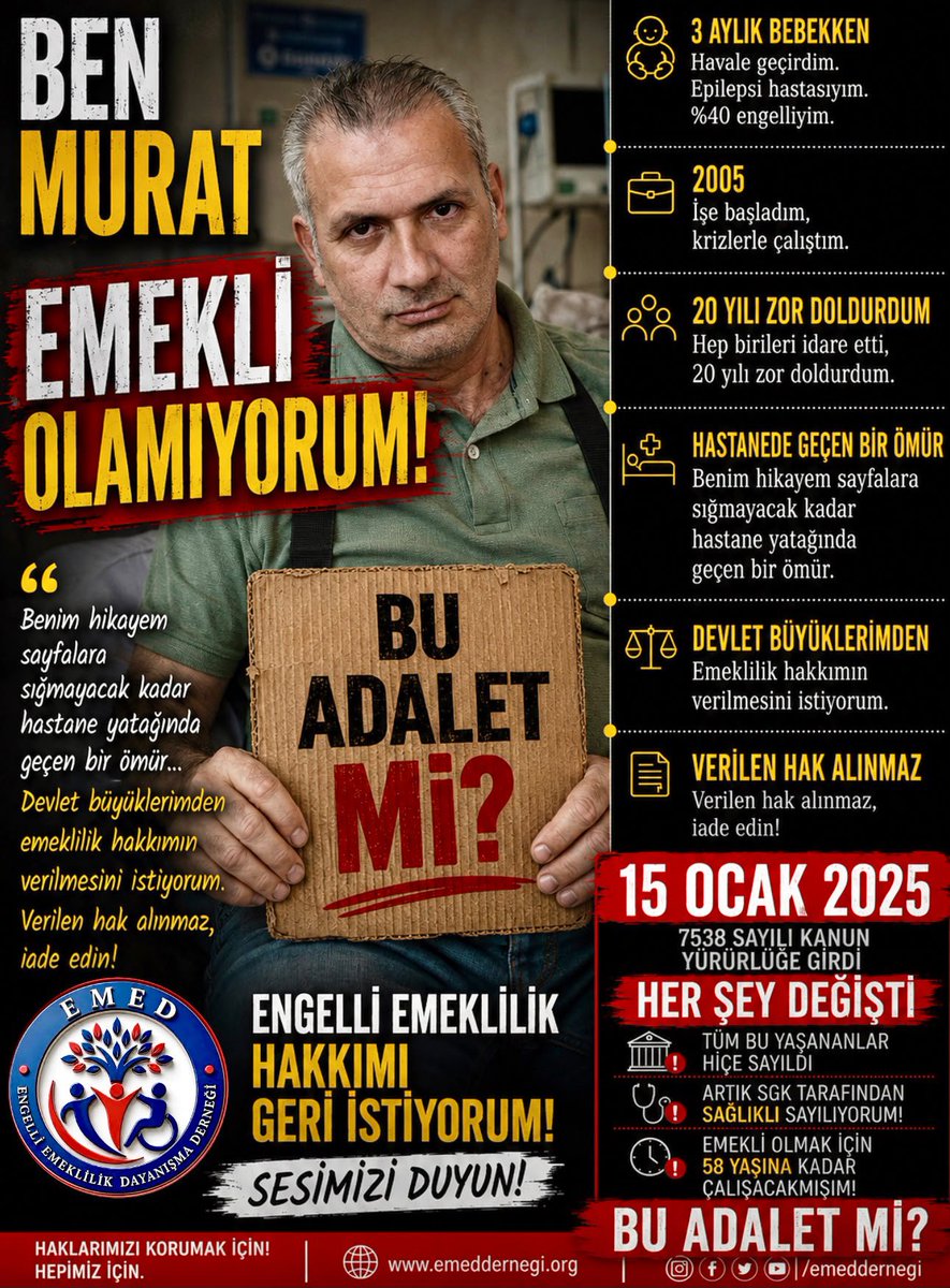 GULSULTAN1955's tweet photo. #EngelliEmeklilikte engellinin sabrı kalmadı.

Engelli emekliliği konusunda yaşanan belirsizliklerin görünür olması ve başvuru sahiplerinin süreç hakkında açık bilgiye ulaşabilmesi önem taşıyor. https://t.co/sAhmIp2dRL