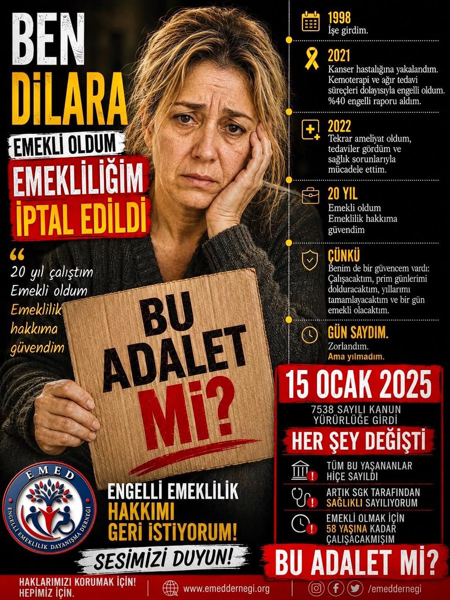 GULSULTAN1955's tweet photo. #EngelliEmeklilikte engellinin sabrı kalmadı.

Engelli emekliliği konusunda yaşanan belirsizliklerin görünür olması ve başvuru sahiplerinin süreç hakkında açık bilgiye ulaşabilmesi önem taşıyor. https://t.co/sAhmIp2dRL
