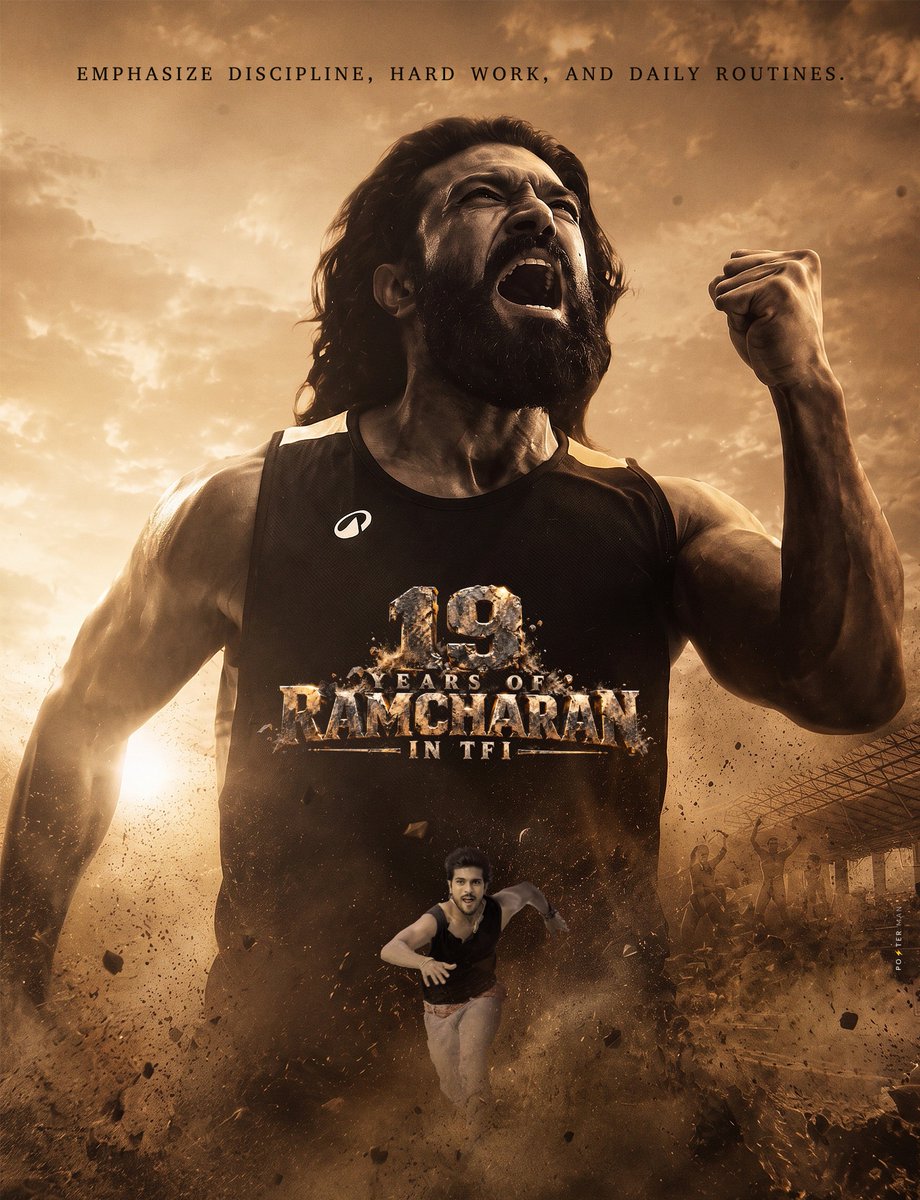 PostermanOffl's tweet photo. 19 Years… Just A Number, But For Us, It’s An ERA🔥

19 Years Of MEGA STAR @AlwaysRamCharan Charisma, Passion &amp; Unmatched Stardom ❤️‍🔥

From Chirutha To Global Icon Every Step, Every Frame, A Memory.

#19YearsOfRamCharanERA  Proud To Be Living In The Charan Era! 🐎🔥

#RamCharan https://t.co/MgPcnAQ8io