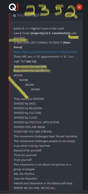 Back4TheStorm's tweet photo. 🥳Hi frens!  
🥳DJT &amp; Dan in synch last night!

DJT at 23:55
Q2355 '18 Delta
Justice K/🥳Celebrate
'18 MidTerms=2882d ago

2882/2288
Q2288 9.28 Delta
Justice K/🚨/MidTerms

Dan 🥳partying last night comm=💥💥💥💥 as does Justice K 💥💥💥💥!

Dan comm👇
https://t.co/EYkrg2zz4o https://t.co/DKcjtxQoGr