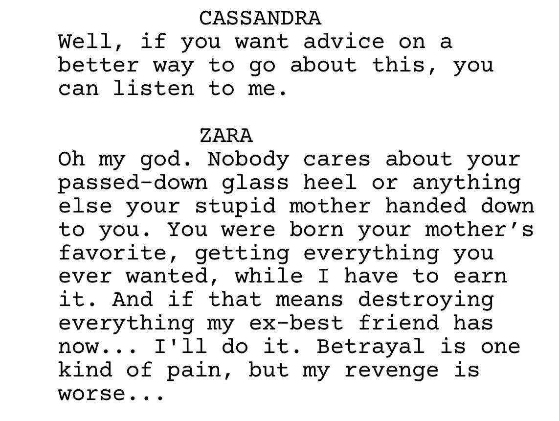descendantstrr's tweet photo. Chloe is code-named ‘Cassandra’ to keep her surprise role a secret.

NOTE: these are audition scripts, this can change in the Final Cut. https://t.co/G3r1Ycm2uc