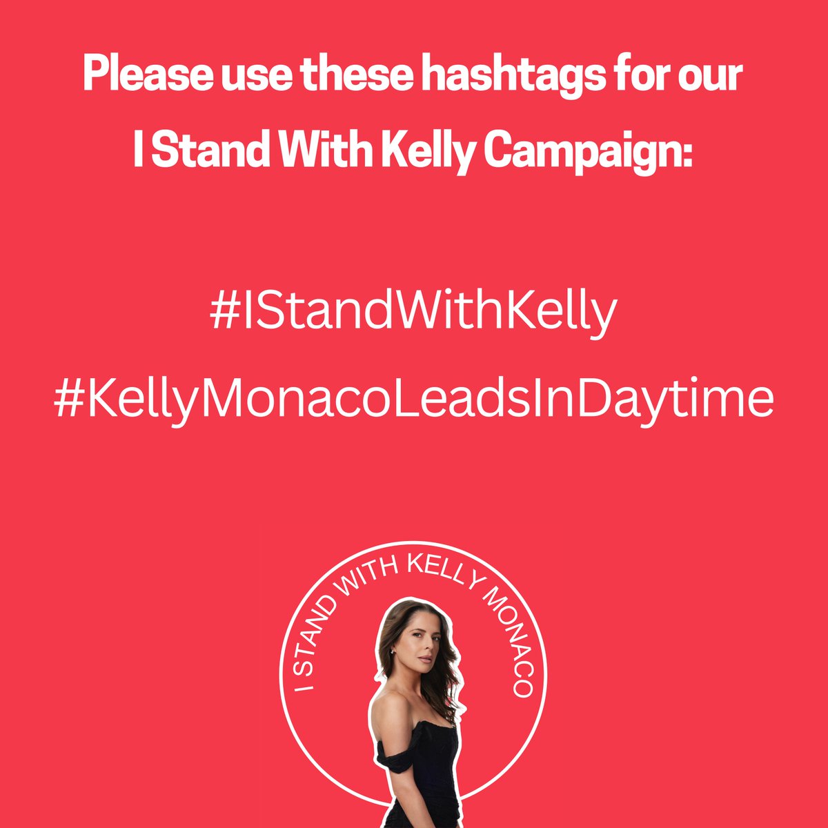 IStandWithKelly's tweet photo. Happy Sunday, KeMo Squad!!

This weeks hashtags will be:

#IStandWithKelly #KellyMonacoLeadsInDaytime

Let's remind everyone that we love and miss Kelly. We want her back on our screens where she belongs!

Per @kellymonaco1, please keep it kind and positive‍ 🌟 https://t.co/n4G70ZOtRw