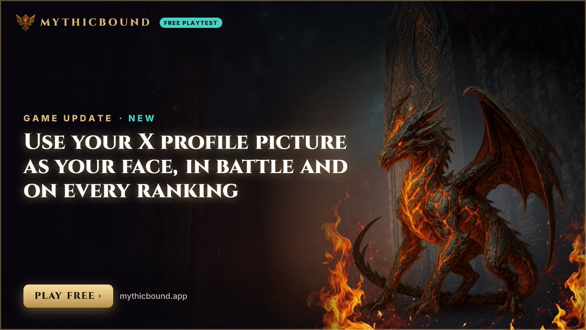 MythicboundSol's tweet photo. Link X, then pick your face on your profile under Change name: the summoner art or your X picture.

Also in this update:
• Your Daily Impossible win screen now puts you and your three champions front and centre
+4 more in our Discord

#MythicBound #Solana https://t.co/lLOY23GBD5