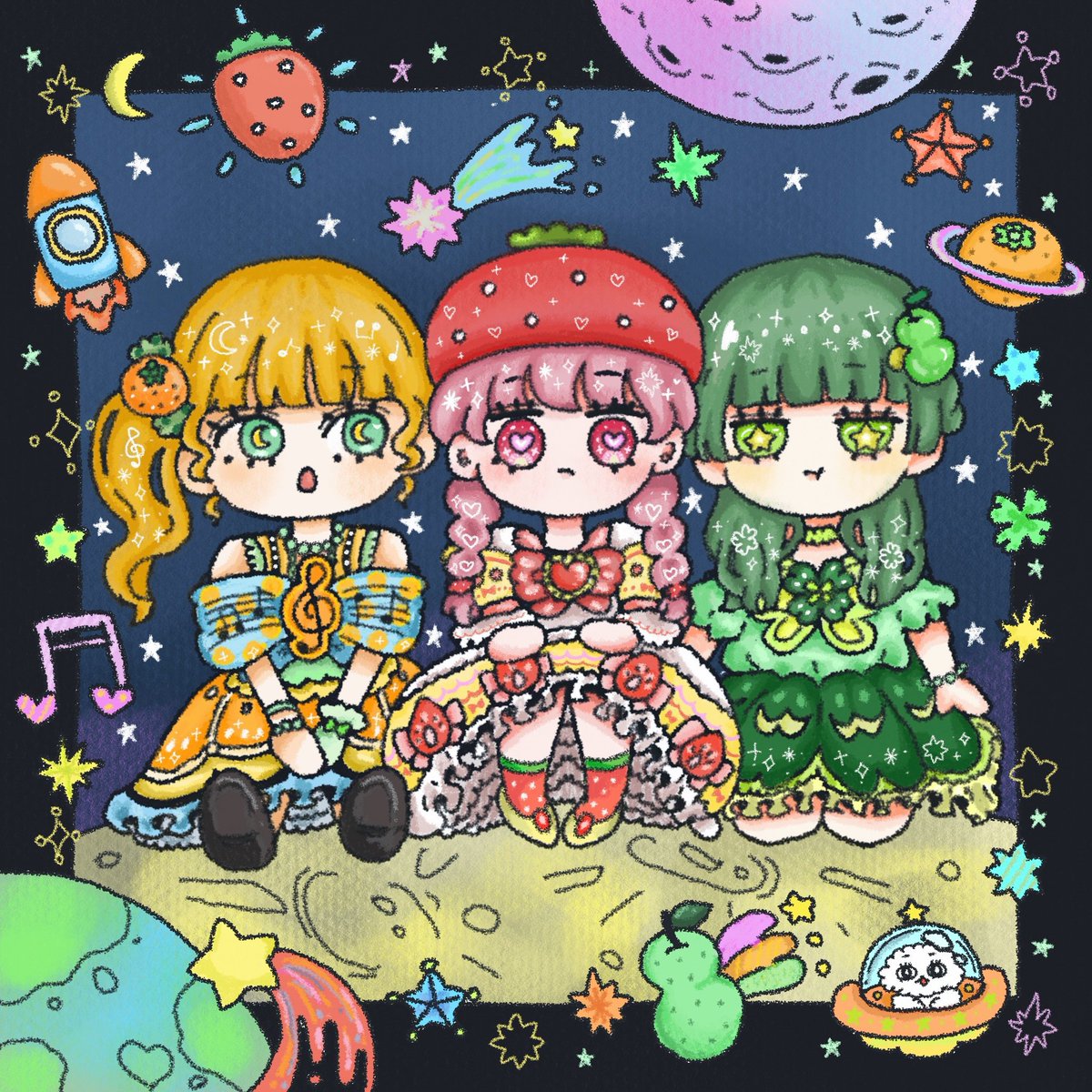 _74star's tweet photo. 🍊🍓🍐 #創作 https://t.co/mrvQvIkrAu