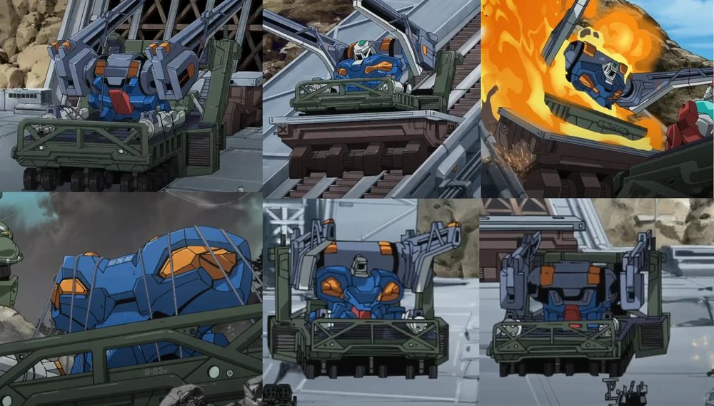 Vi0syn's tweet photo. @CobaltAkuma_ It does make 2 appearances in the show, but the first is an unassembled set of parts that get blown up, and the second is one that got turned into an oversized excavator, so most people dont recognize/remember it 🥲 https://t.co/l5lthNuCes