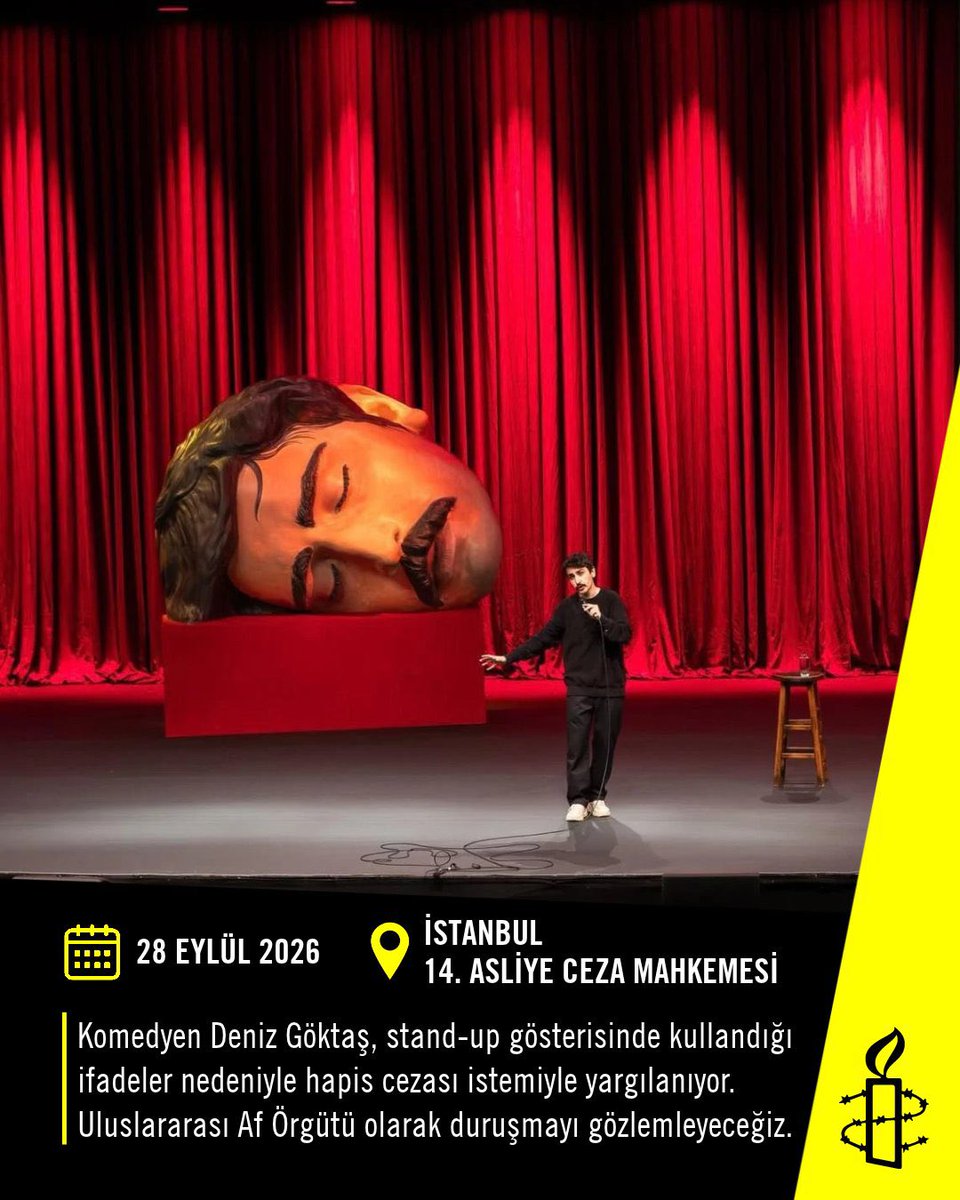 baskomsernevzat's tweet photo. Zeka kelepçelenir mi, kahkaha yargılanır mı, gülümseme tutuklanır mı? Deniz Göktaş'a özgürlük... https://t.co/LB2ODTtCOE