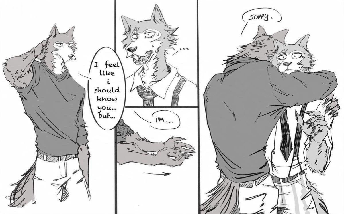 jeanette_701's tweet photo. Self-forgiveness but make it furry 🐺 #Beastars #Legoshi #WolfComic #FurryComic #BeastarsFanart #LegoshiMeme #FurryArt #AnthroComic #WholesomeFurry #MangaStyle https://t.co/Q5QbORxlBE