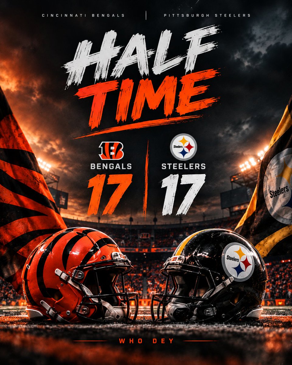cbengalsfans15's tweet photo. Half Time 💥💥🖤🤍🧡 https://t.co/q0UiD3eA4K