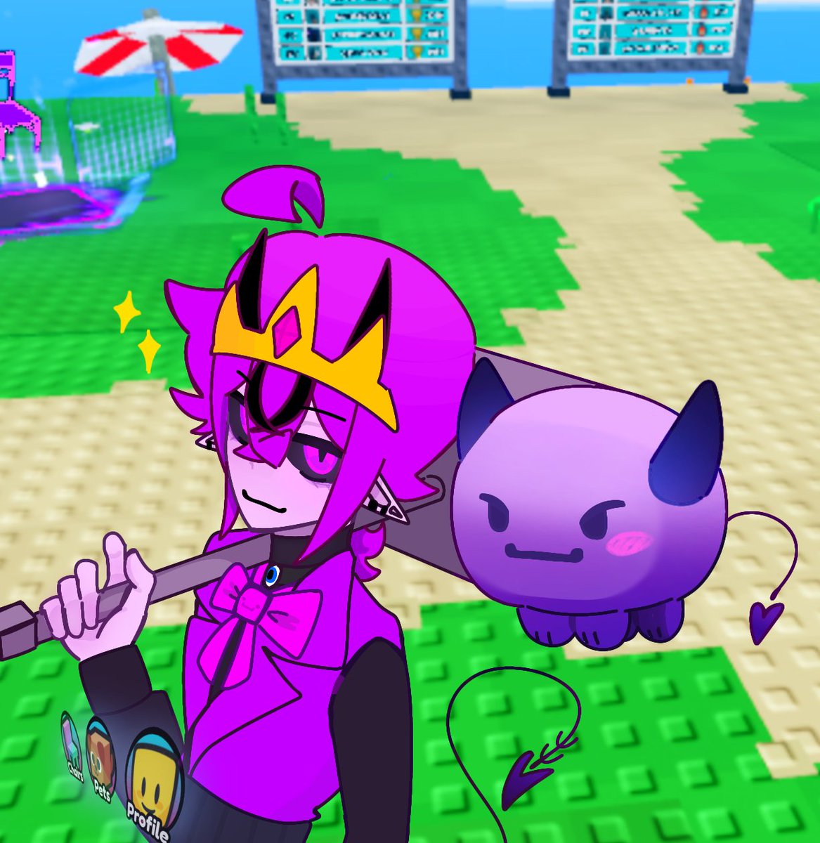 Fest1veful's tweet photo. Why are you always tryna aura farm? 🤔

(I liked this little demon imp I gambled on, so I decided to draw them!) 😈😈 https://t.co/ZMZAM8m7Xq