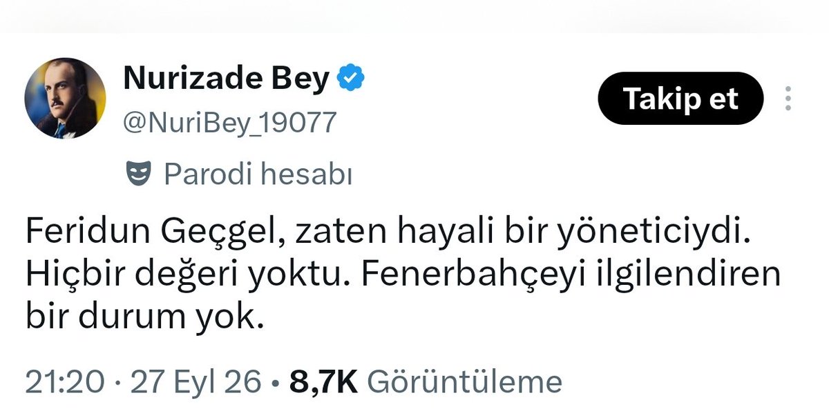 _vlknylmz's tweet photo. Greenwood transfer edilirken Feridun Geçgel'e yalvardığın günleri unutmuşsun.

Şimdi utanmadan hayali yöneticiydi diyor Nurizade. 🤣 https://t.co/DYTo2YdySW