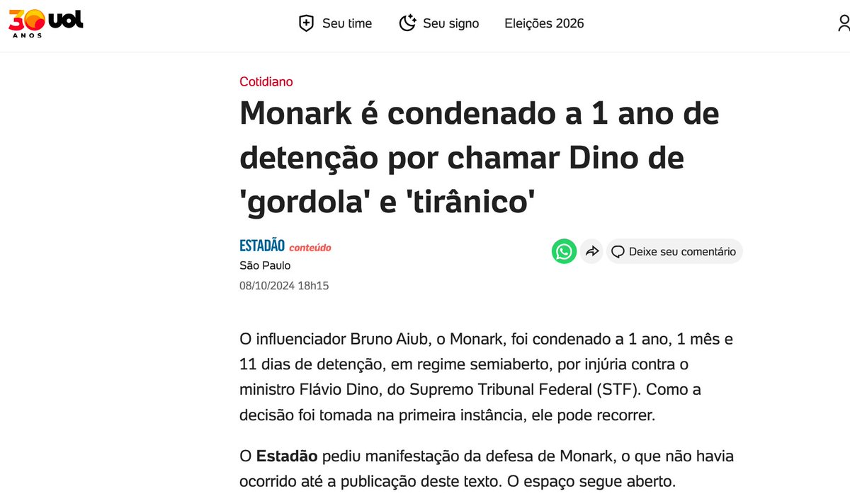 ggreenwald's tweet photo. É difícil pensar em algo mais revoltante do que ver Flávio Dino e a esquerda brasileira fingirem que se importam com a liberdade de expressão e que se opõem à censura, depois de terem passado anos impondo um dos regimes de censura mais extremistas do mundo democrático em nome de combater as "Fake News" -- tudo para terem o direito de espalhar Fake News para manipular uma eleição. Como eles não vomitam ao olhar no espelho?