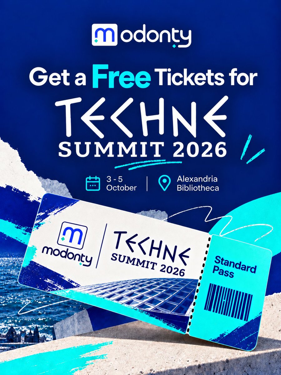 modonty's tweet photo. رايحين Techne Summit؟ التذكرة علينا!🫡
مدونتي بتوفرلك Standard Pass مجانًا.
3–5 October | Alexandria
مستنيين نشوفك هناك — ابعتلنا كلمه “Tickets”و هنبعتهالكم.
#مدونتي #TechneSummit #Alexandria #TechneSummit2026 https://t.co/GvzJqW9TR1