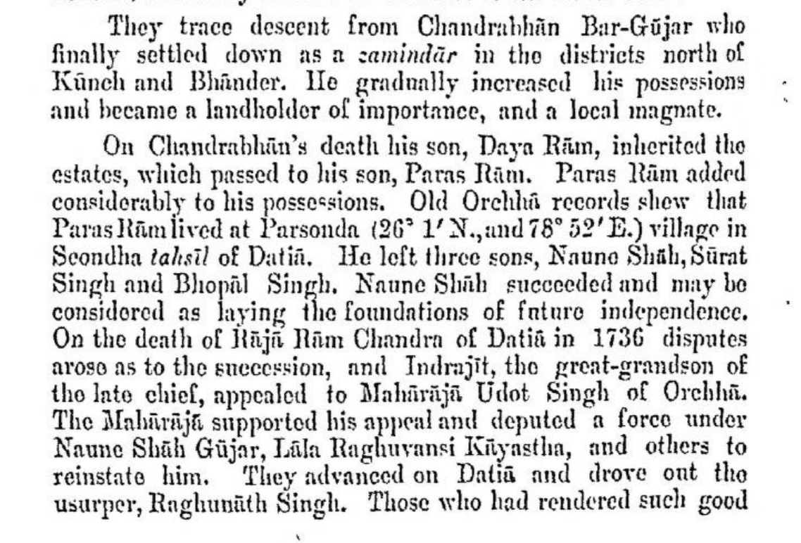 thrcindia's tweet photo. @CattleLifter968 @Attired_Being_ Purbaiya Bisen Rajput King Raja Bhaiya Is Jija Ji of L0w Caste Gujjar Zamindar of Samthar, The Whole region is Named Bundelkhand after Bundela Rajputs, Who gave colours to the flag of  their servant zamindar of Samthar. https://t.co/LXG1vW7cex