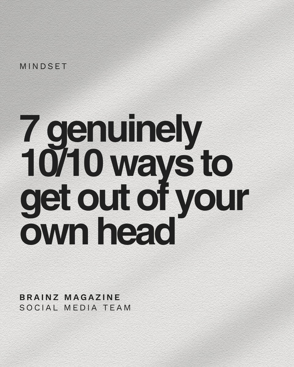 addisonthoxvtx's tweet photo. Send this to someone with 47 tabs open in their brain. Getting out of your head isn’t about forcing yourself to stop thinking. It’s about pausing the spiral, creating distance and returning your attention to the present. Which tip helps you most https://t.co/EhNeI6dRvX