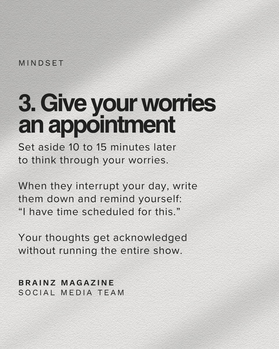 addisonthoxvtx's tweet photo. Send this to someone with 47 tabs open in their brain. Getting out of your head isn’t about forcing yourself to stop thinking. It’s about pausing the spiral, creating distance and returning your attention to the present. Which tip helps you most https://t.co/EhNeI6dRvX