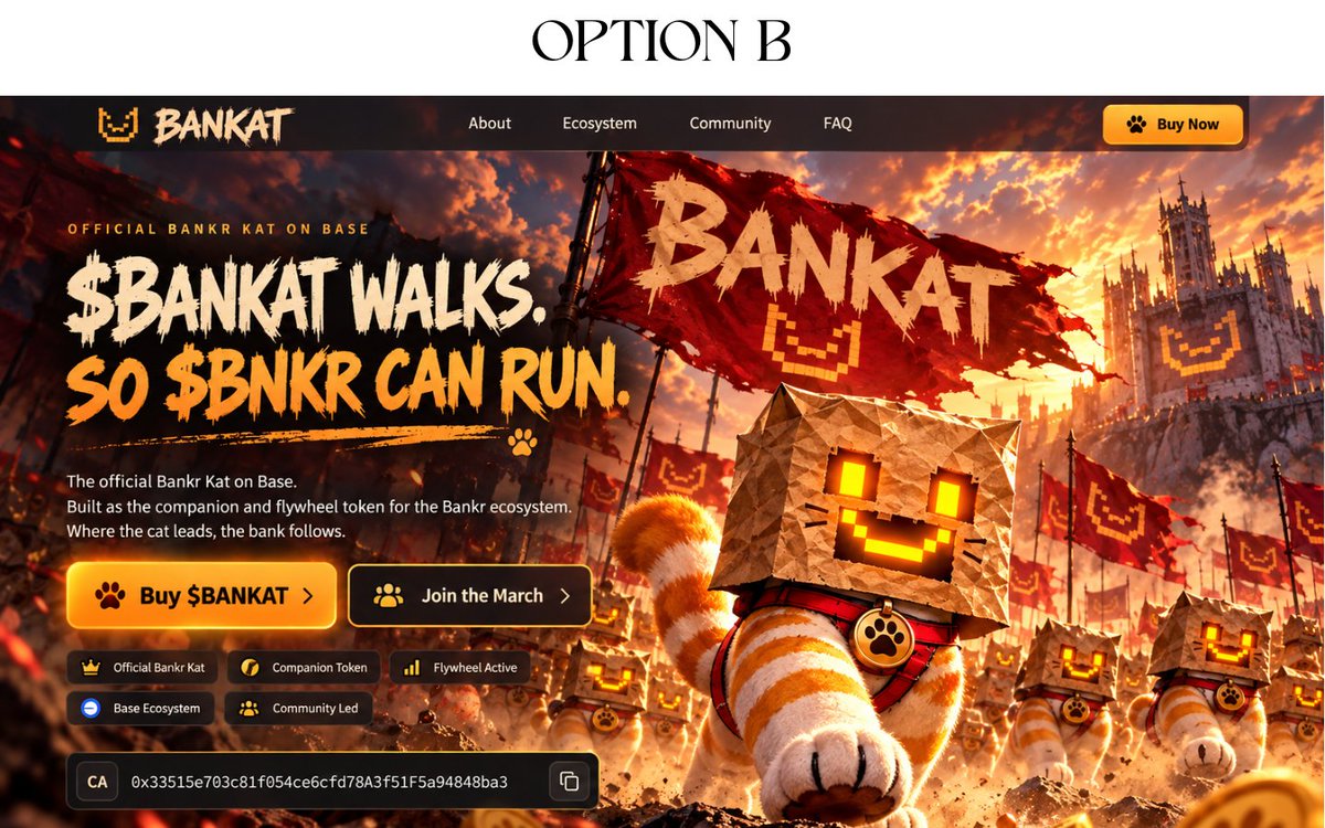 Shox310393's tweet photo. @BankrKat 
i took some time to design a website mockup for $BANKRKAT what do you think of the design ? https://t.co/16lsJTmljg