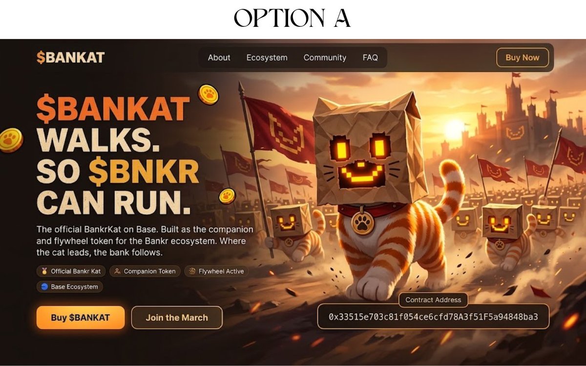 Shox310393's tweet photo. @BankrKat 
i took some time to design a website mockup for $BANKRKAT what do you think of the design ? https://t.co/16lsJTmljg